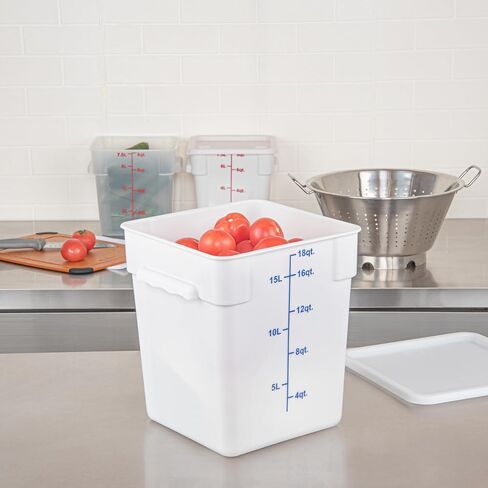 Restaurantware - LID ONLY: Met Lux 7.5 x 7.5 Inch White Plastic Lid, 1 Durable Storage Container Lid - Fits 2 And 4 Quarts, Pull-Corner Tab, Food Storage Container Lid, For Securing The Contents in Saudi Arabia