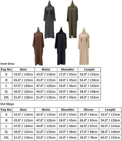 IBAKOM Abaya for Women 2PC Arabian Modest Open Abayas Muslim Dress with Hijab Islamic Arab Jilbab Turkish Prayer Clothes in Saudi Arabia