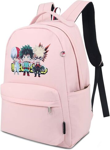حقيبة ظهر روفاتايد أنيمي مطبوعة كلية مدرسة حقيبة كمبيوتر محمول مع منفذ شحن USB ومنفذ سماعة رأس in Kuwait