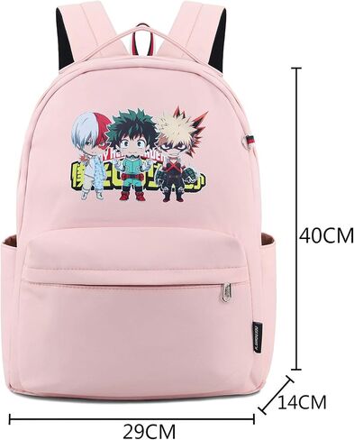 حقيبة ظهر روفاتايد أنيمي مطبوعة كلية مدرسة حقيبة كمبيوتر محمول مع منفذ شحن USB ومنفذ سماعة رأس in Kuwait