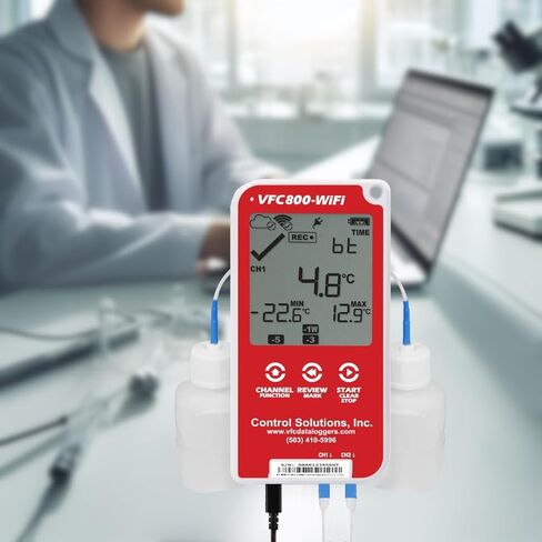 VFC800-WiFi Dual Probe Vaccine Monitoring Kit with Dual Smart Probe WiFi Data Logger - VFC Compliant and Includes 2-Year Certificate - Ideal for Vaccine Storage Monitoring in Kuwait