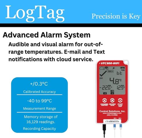 VFC800-WiFi Dual Probe Vaccine Monitoring Kit with Dual Smart Probe WiFi Data Logger - VFC Compliant and Includes 2-Year Certificate - Ideal for Vaccine Storage Monitoring in Kuwait