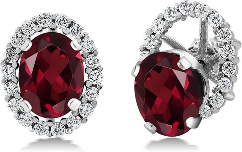 Gem Stone King 925 Sterling Silver Oval Ecstasy Mystic Topaz Stud Earrings with Removable Jackets For Women (3.72 Cttw, Gemstone Birthstone, Oval 8X6MM) in Saudi Arabia