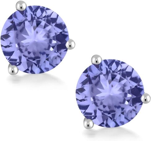 Gem Stone King 14K Yellow Gold Red Created Ruby Martini Women Stud Earrings (2.00 Cttw, Gemstone July Birthstone, Round 6MM) in Saudi Arabia