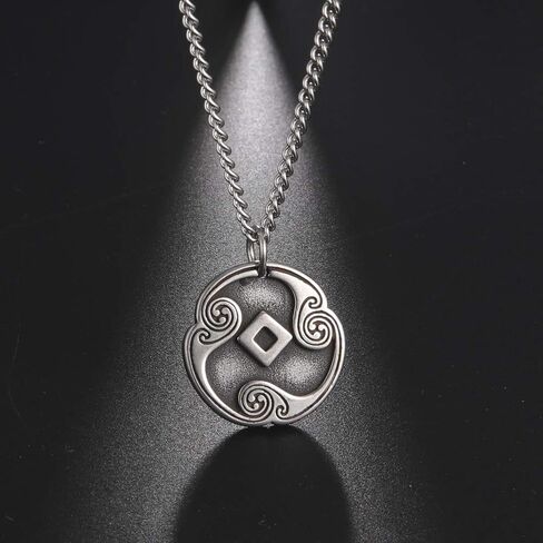 Amaxer 24 Runes Talisman Viking Jewelry Asatru Necklace Pagan Wiccan Pendant Norse Runes Vintage Nordic Amulet Necklace for Women Men in Saudi Arabia