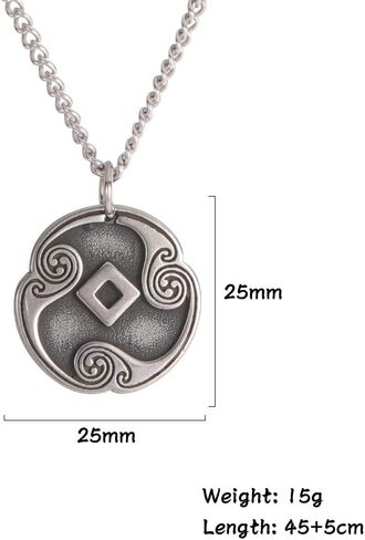 Amaxer 24 Runes Talisman Viking Jewelry Asatru Necklace Pagan Wiccan Pendant Norse Runes Vintage Nordic Amulet Necklace for Women Men in Saudi Arabia