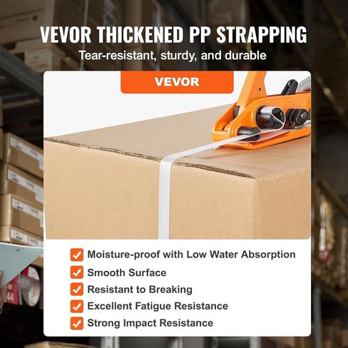 VEVOR PP Banding Strapping Kit with Strapping Tensioner Tool, Banding Sealer Tool, 328 ft Length, 100 Metal Seals, Pallet Packaging Strapping Banding Kit, Banding Packaging Strapping for Packing in Saudi Arabia