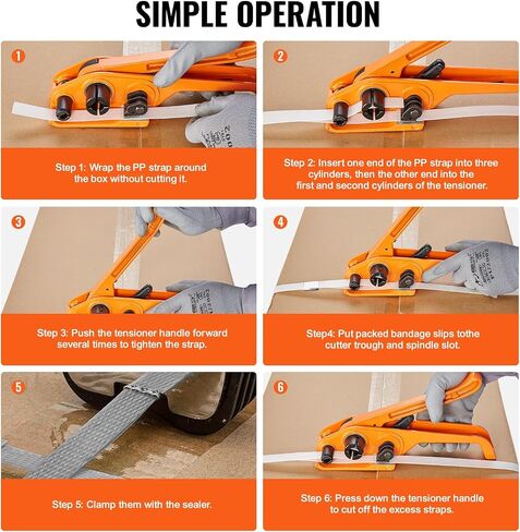VEVOR PP Banding Strapping Kit with Strapping Tensioner Tool, Banding Sealer Tool, 328 ft Length, 100 Metal Seals, Pallet Packaging Strapping Banding Kit, Banding Packaging Strapping for Packing in Saudi Arabia