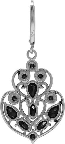 Silvershake Genuine Gemstone 925 Sterling Silver Elegant Victorian Boho Style Leverback Drop Earrings Jewelry for Women in Saudi Arabia