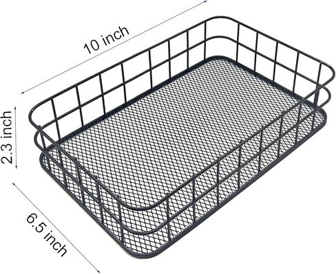 حامل مناشف يد ورقية مطوية، صينية توزيع مناديل ورقية تجارية على سطح الطاولة، منظم خزانة أسلاك معدنية سوداء، منظم تخزين، صينية سلة in Kuwait