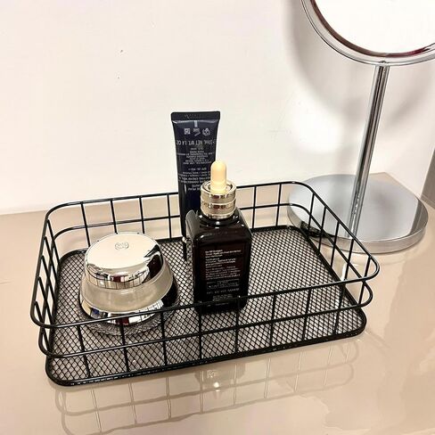 حامل مناشف يد ورقية مطوية، صينية توزيع مناديل ورقية تجارية على سطح الطاولة، منظم خزانة أسلاك معدنية سوداء، منظم تخزين، صينية سلة in Kuwait