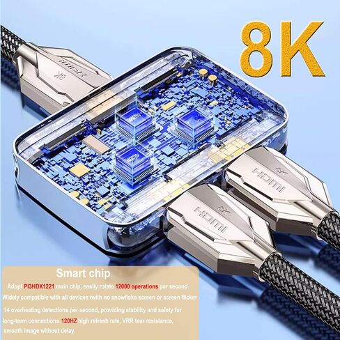 موزع HDMI 8K، محول HDMI 2 في 1 مخرج/ 1 في 2 مخرج HDMI، مطلي بالذهب 4K@120 هرتز، 8K@60 هرتز، محول HDMI 2.1 فائق الدقة من الألومنيوم بسرعة 48 جيجابت في الثانية، محول ثنائي الاتجاه يدعم PS3/4/5، Xbox Blu-Ray لاعب فاير ستيك روكو in Kuwait