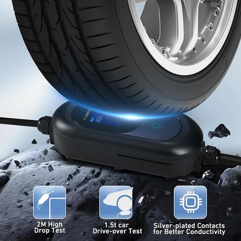 Level 2 EV Charger 32Amp 7.6kW 240V EV Charger Level 2 with Smart LED Screen, 10/16/20/24/32A, 12 Hours Delay Timer, 21FT Electric Car Charger with Bag/Wall Mount/Cable Holder, NEMA 14-50P J1772 Evs in Kuwait