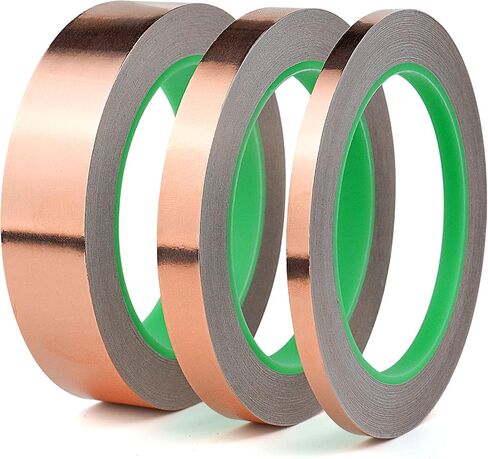 2 Pack Copper Foil Tape 2inch x 33ft with Conductive Adhesive for Electrical Repair, Guitar, DIY Decoration, Stained Glass, Paper Circuits in Saudi Arabia
