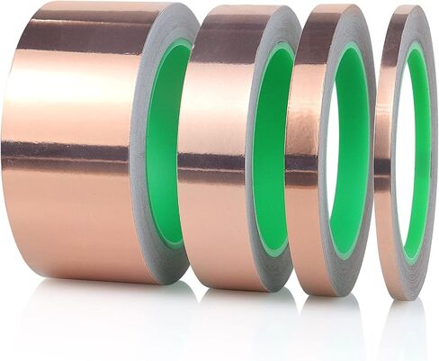 2 Pack Copper Foil Tape 2inch x 33ft with Conductive Adhesive for Electrical Repair, Guitar, DIY Decoration, Stained Glass, Paper Circuits in Saudi Arabia
