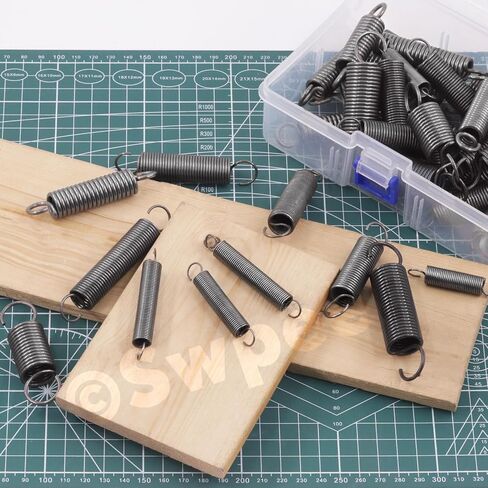 Swpeet 36Pcs 12 Different Sizes Carbon Steel Extension Spring Assortment Kit, Extended Tension Spring Wire Dia 0.039" 0.059" 0.078" 0.1", OD 0.39" 0.59" 0.78", Length 1.18" 1.57" 1.96" 2.36" in Saudi Arabia