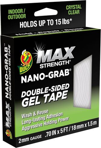 شريط جل مزدوج الجوانب من Duck Max بتقنية Nano-Grab، شفاف، متعدد الأغراض وقابل للإزالة، 0.94 بوصة × 5 أقدام، شفاف، 6 عبوات (287640) in Saudi Arabia