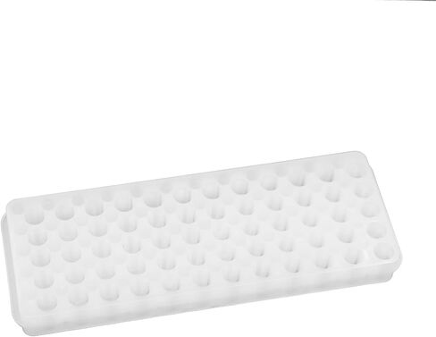 1 Pcs Microcentrifuge Tube Rack for 0.5ml-2ml Centrifugal Pipe, Lab Test Tubes Rack Holder, Double-Sided 60 Holes Plate with Hole Diameter 7.5mm and 11mm (White) in Kuwait