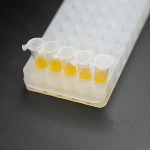 1 Pcs Microcentrifuge Tube Rack for 0.5ml-2ml Centrifugal Pipe, Lab Test Tubes Rack Holder, Double-Sided 60 Holes Plate with Hole Diameter 7.5mm and 11mm (White) in Kuwait