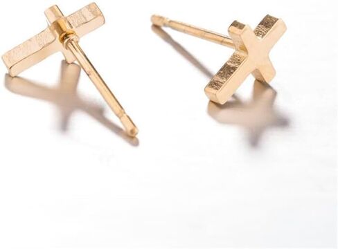 Cross Earrings for Women Girls Stainless Steel Rose Gold Silver Black Cross Earrings Stud Communion Confirmation Gift Jewelry 3Pcs in Saudi Arabia