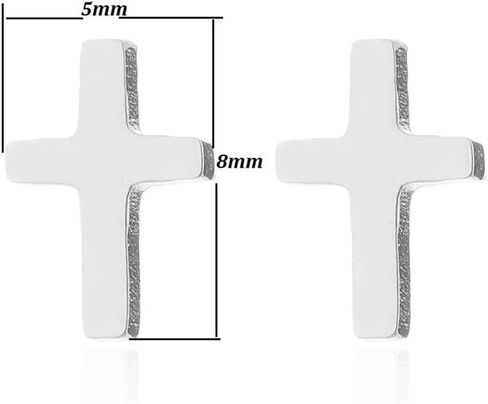 Cross Earrings for Women Girls Stainless Steel Rose Gold Silver Black Cross Earrings Stud Communion Confirmation Gift Jewelry 3Pcs in Saudi Arabia