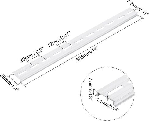 MECCANIXITY DIN Rail Slotted Aluminum Mounting Guide 14 Inch x 1.4 Inch x 0.3 Inch for Equipment Installation Pack of 6 Pcs in Saudi Arabia