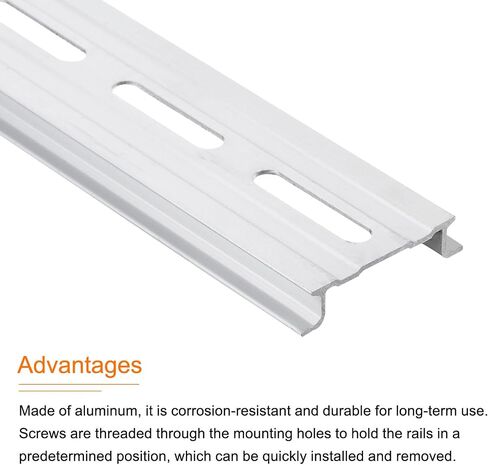 MECCANIXITY DIN Rail Slotted Aluminum Mounting Guide 14 Inch x 1.4 Inch x 0.3 Inch for Equipment Installation Pack of 6 Pcs in Saudi Arabia