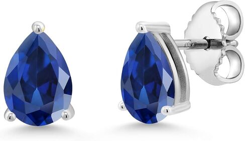 Gem Stone King 925 Sterling Silver Purple Amethyst Stud Earrings For Women (1.28 Cttw, Gemstone Birthstone, Pear Shape 7X5MM) in Saudi Arabia