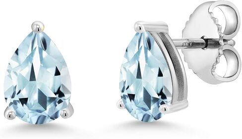 Gem Stone King 925 Sterling Silver Purple Amethyst Stud Earrings For Women (1.28 Cttw, Gemstone Birthstone, Pear Shape 7X5MM) in Saudi Arabia