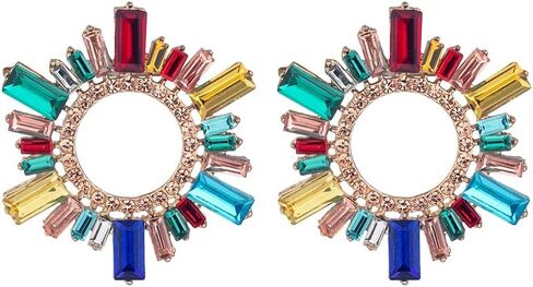Jewefish Summer Zinc Alloy Mutil Color Cubic Zirconia Pendant Women Stud Earrings in Saudi Arabia