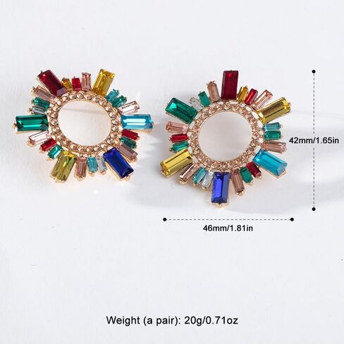 Jewefish Summer Zinc Alloy Mutil Color Cubic Zirconia Pendant Women Stud Earrings in Saudi Arabia