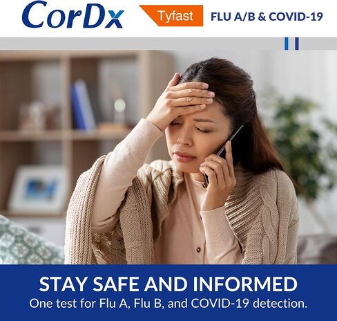 CorDx TyFast Flu A/B & Covid-19 Multiplex Rapid Test, 10 Mins at Home, FDA Authorized, 3-in-1 Combo Kit, 1 Test in Saudi Arabia