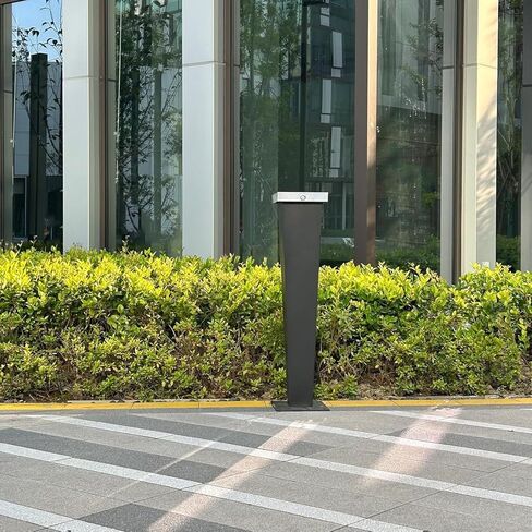 Podoy الدائمة منفضة سجائر في الهواء الطلق الفولاذ المقاوم للصدأ التخلص من السجائر المدخنين المخفر 37.6 بوصة مع دلو داخلي الطابق الدائمة منفضة سجائر السيجار للفناء الخارجي in Kuwait