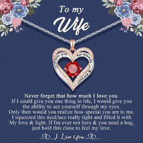 𝐖𝐨𝐦𝐞𝐧 𝐁𝐢𝐫𝐭𝐡𝐝𝐚𝐲 𝐆𝐢𝐟𝐭𝐬 for Her 925 Sterling Silver 𝐁𝐢𝐫𝐭𝐡𝐬𝐭𝐨𝐧𝐞 𝐍𝐞𝐜𝐤𝐥𝐚𝐜𝐞 Love Heart Pendant Necklaces for Women Birthday Gifts for Daughter Wife Jewelry Gifts for Women Girls Gifts for Birthday