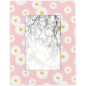 4x6 Picture Frame for Wall Hanging & Tabletop Decor Display, Wooden Picture Frames Suitable for Bedroom Living Room Home Decoration, Daisy Purple