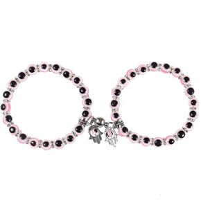 Caiyao 1-3 Pcs Blue Beads Evil Eyes Bracelet Hamsa Hand of Fatima Bracelet Glass Charm Evil Eye Leather Cord Necklace Protection Jewelry Set