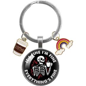 YAZMEEN Nurse in Progress Please Wait Transparent Cabochons Keychain with Nurse Cap and Syringe Pendant Nurse Student Metal Keychain Appreciation Keychain Gifts for RN LPN CNA Nursing Doctor Student,