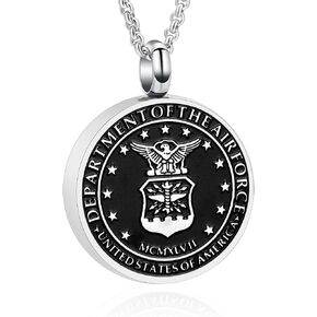 Hearbeingt Cremation Jewelry for Ashes USA Army/Air Force/Navy/Firefighter Memorial Urn Necklace for Ashes Keepsake Pendant for Women Men