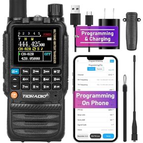 TIDRADIO TD-H3 GMRS Radio Multi-Band Receiving Long Range Walkie Talkies,USB-C Programming & Charging,2500mAh Battery,AM/FM Reception,Wireless Radio Replication,DTMF NOAA VOX SCAN,Support Chirp