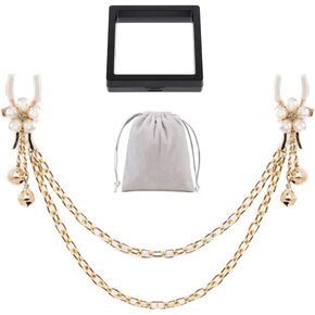 Bells Nipple Clamps Chain Breast Chest Clamps Nipple Rings Noose Non Piercing Bra Body Chain for Women Rhinestone Flowers