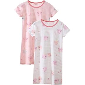 BANGSAUR Girls' Dresses, Cotton Summer Night Sleep Dress, 3-12 Years in Kuwait