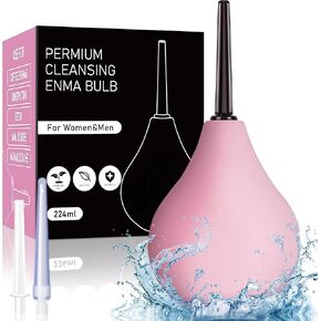 Anal Douche Bottles Kit Reusable - Bulb,Enema Douche with 3 Nozzle, Reusable Anal Cleaner Enema Bulb for Colon Cleansing, Constipation, for Men Women,224ml(Green)