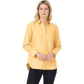 Foxcroft Women's Boyfriend Long Sleeve Solid Pinpoint Shirt