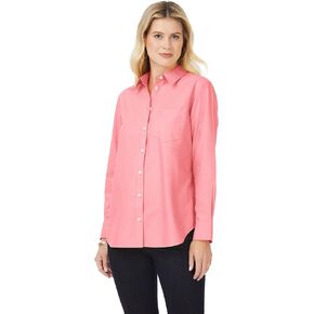 Foxcroft Women's Boyfriend Long Sleeve Solid Pinpoint Shirt