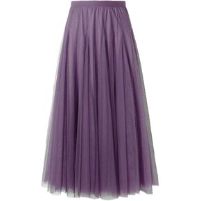 SANGTREE Women's Tutu Tulle A-Line Layered Mesh Midi Skirt, US XS - US 2XL