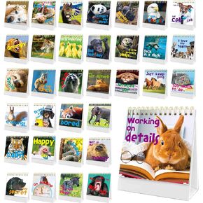 Gethelud 40 Pages Funny Desk Sign, Desktop Flip Book 34 Different Fun and Flip-Over Messages Plus 6 Pages Erasable Blank Cards for Office Gifts Desk Accessories in Kuwait