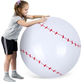 Shindel Inflatable Ball, Giant Inflatable Baseball for Kids 27 Inch Large Beach Ball for Party Favors Summer Swimming Pool Beach Game