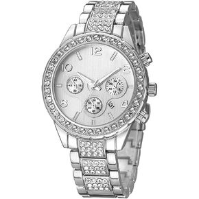 Unisex Diamond Watches Men and Women Fashion Rose Gold Silver Stainless Steel Calendar Quartz Watch