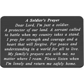 MYOSPARK Soldier's Prayer Military Dog Tag Pendant Keychain Religious Jewelry Gift