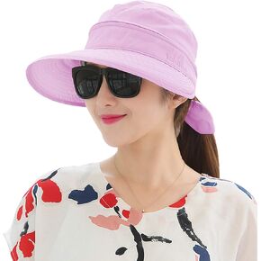 Women 2 in 1 Floppy Beach Sun Hat Golf Cap Removable Top Cover Big Brim Visor